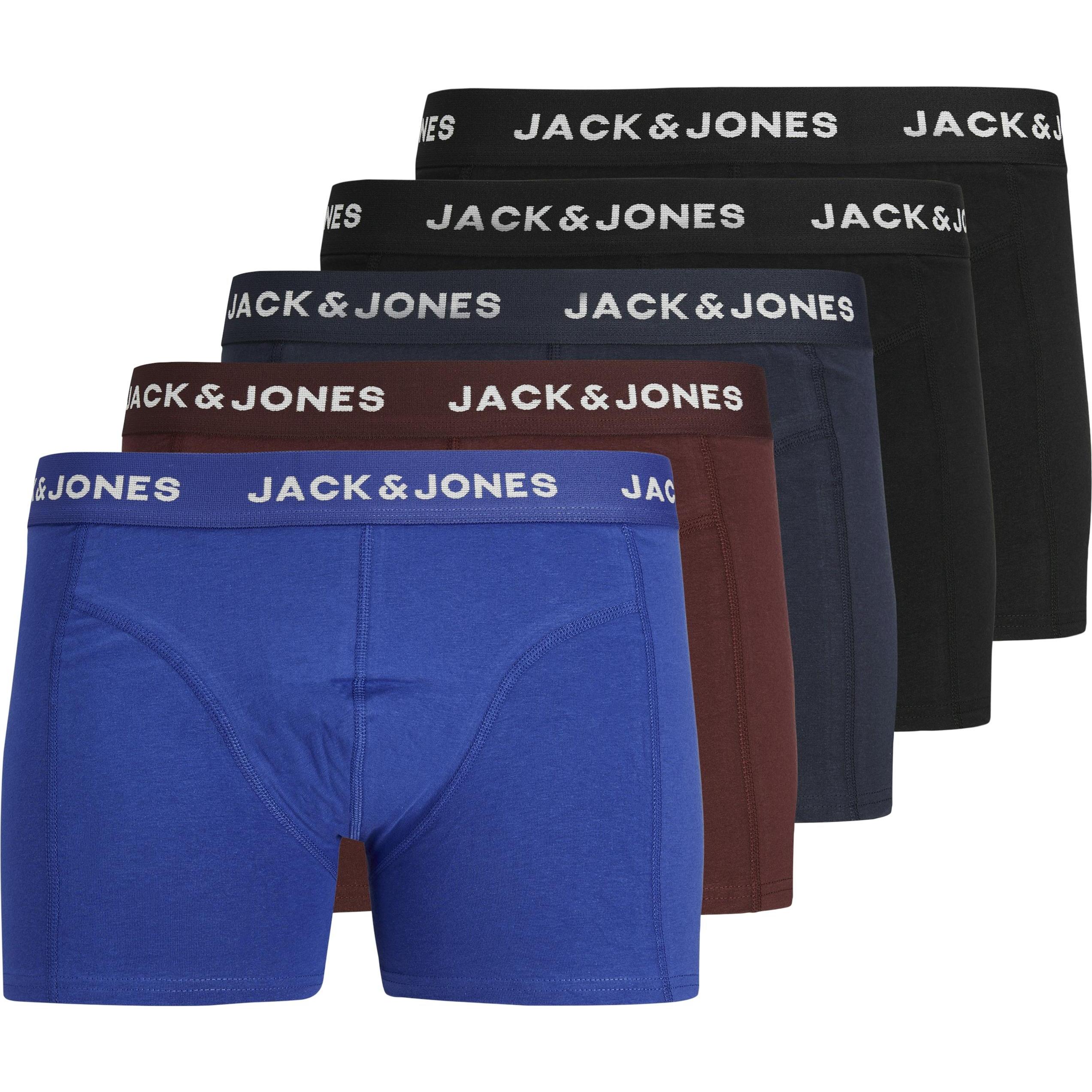 Jack & Jones, Herren, Unterhosen, Boxershort Casual Stretch, Schwarz, (M, 5er Pack)