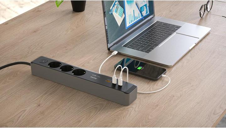 Produktbild Hama Steckdosenleiste 3-fach USB-C/A 100W PD 1,4m (3 x, CEE 7/3, 1.40 m)