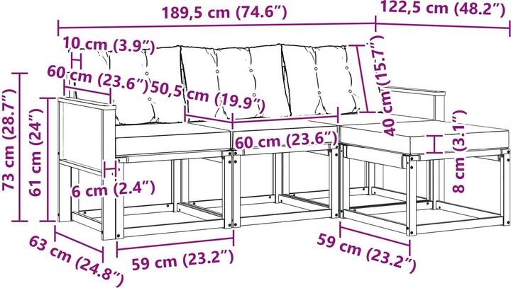 Produktbild vidaXL Outdoor-Sofa