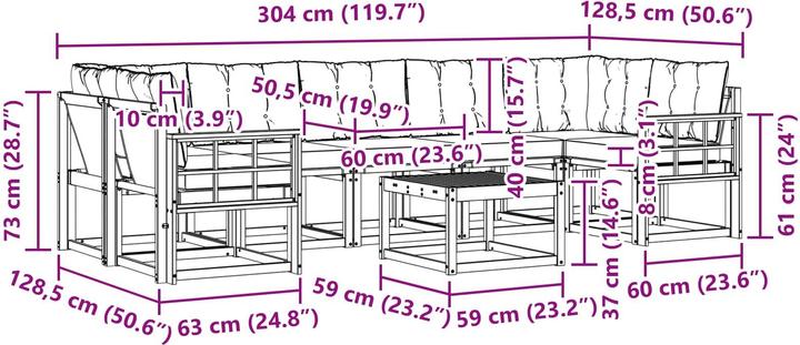 Produktbild vidaXL Outdoor-Sofagarnitur