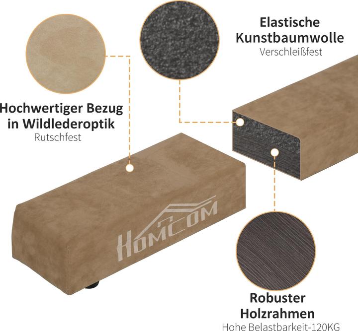 Produktbild Homcom Schwebebalken Kiefernholz, Polyester Braun