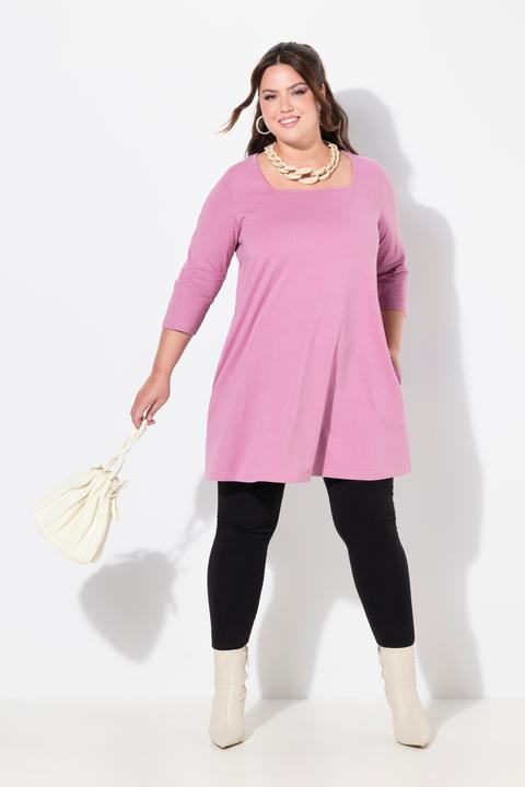 Produktbild Ulla Popken Longshirt, A-Linie, Carré-Ausschnitt, 3/4-Arm (50, 52)