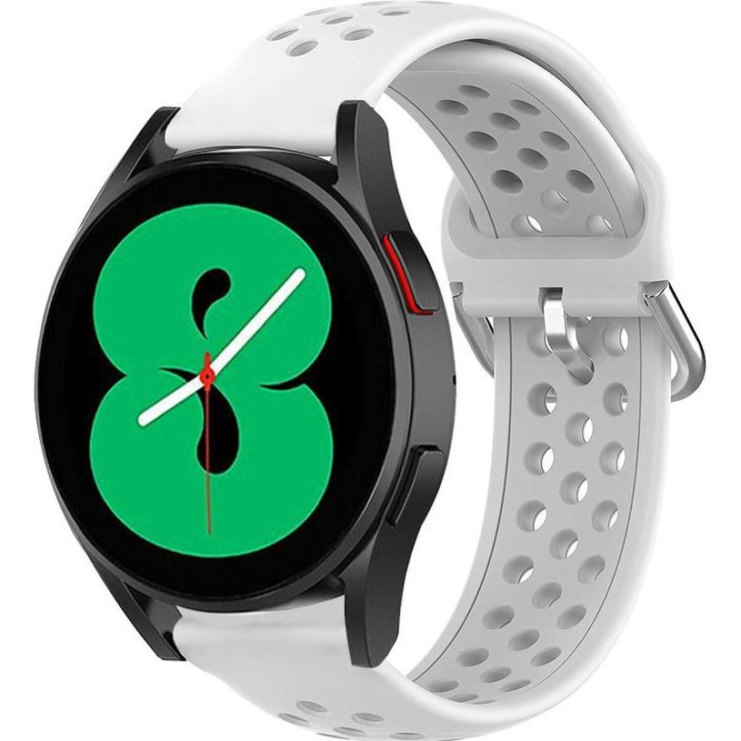 Strap-it Silikonarmband (Silikon, Watch 5, Galaxy Watch 6, Watch 4), Uhrenarmband, Weiss
