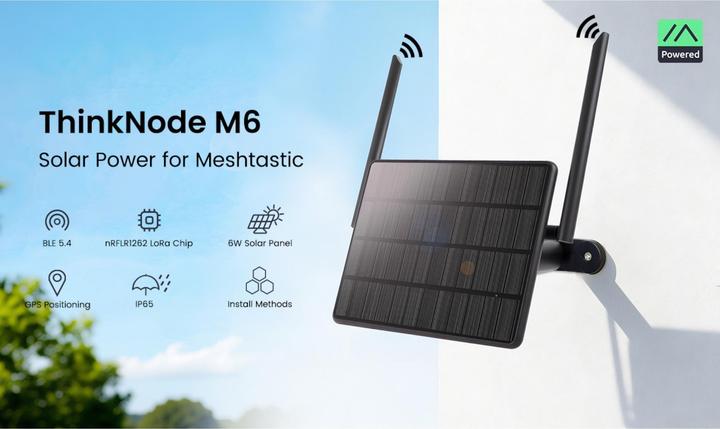 Actual product image Elecrow ThinkNode M6 EU868 IP65 Solar Meshtastic nRF52840 mit GPS (GPS, Lora)