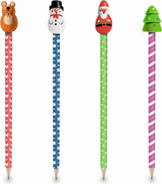 Immagine prodotto Trendhaus MAGIC MOMENTS SNOW FRIENDS Bleistift mit Topper, 4-fach sortiert (HB, 1x)