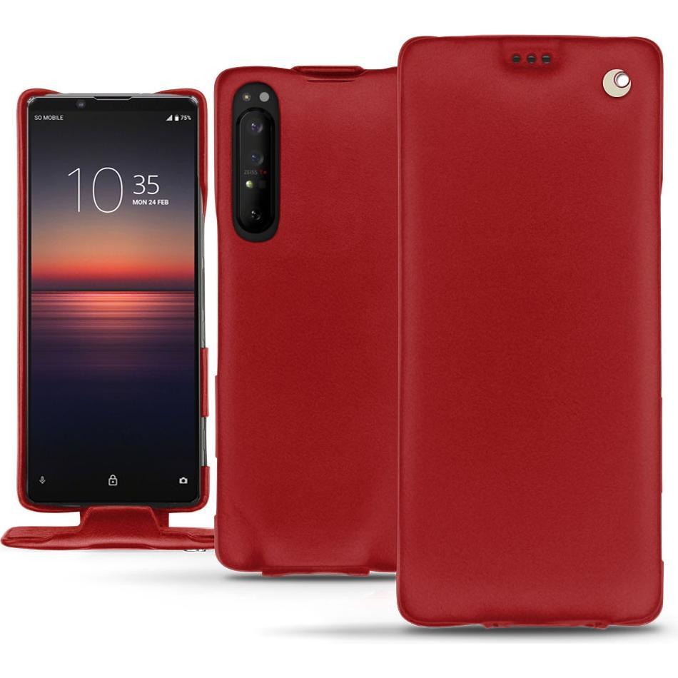 Noreve Lederschutzhülle vertikal (Sony Xperia 1 II), Smartphone Hülle, Rot