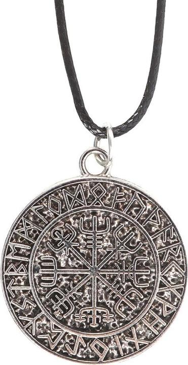 Something Different Vegvisir Viking Compass Viking Halskette Kordel (Synthetic Material)