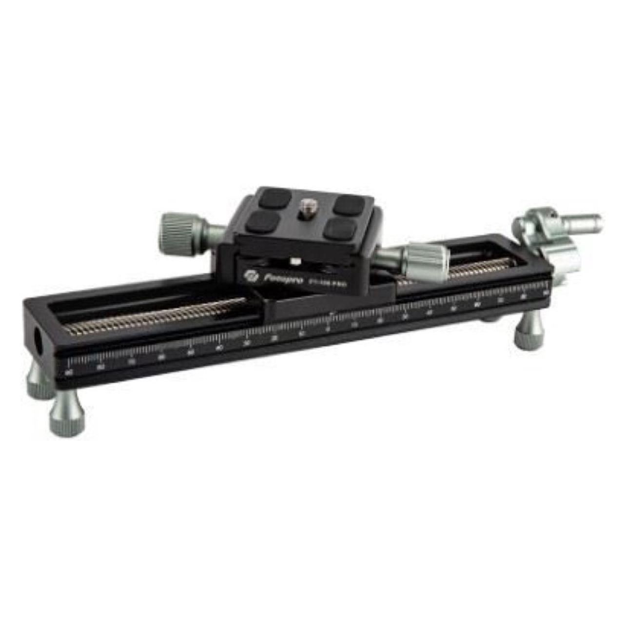 Fotopro Ft 100 Pro Makro Fokussierschiene, Stativkopf, Silber
