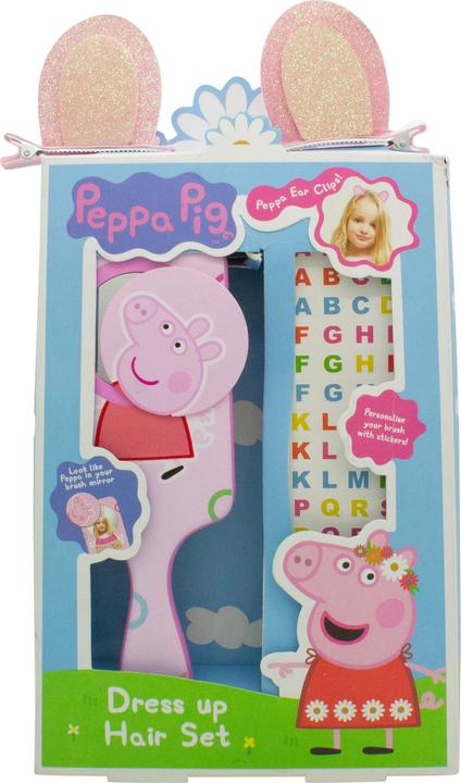 Handa Peppa Pig Dress Up Hair Set Hairbrush Mirror Hair Clips Stickers Age 3+