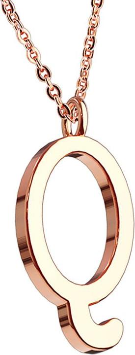 Actual product image Star Piercing Chain rose gold pendant letter Q (without brass, Surgical steel 316L)