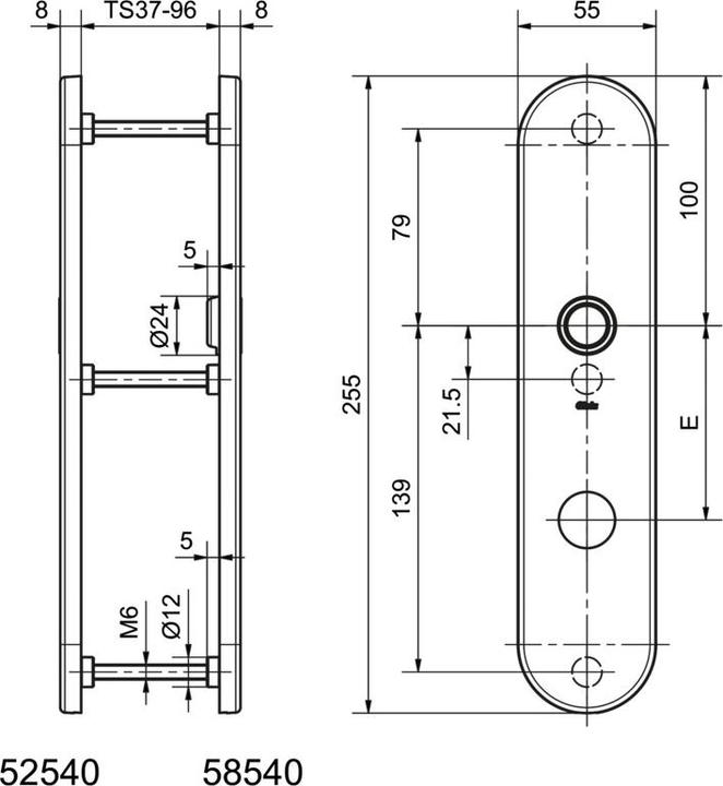 Produktbild Glutz Türschild aussen 52540 glide/easyfix® (Türschildgarnitur)