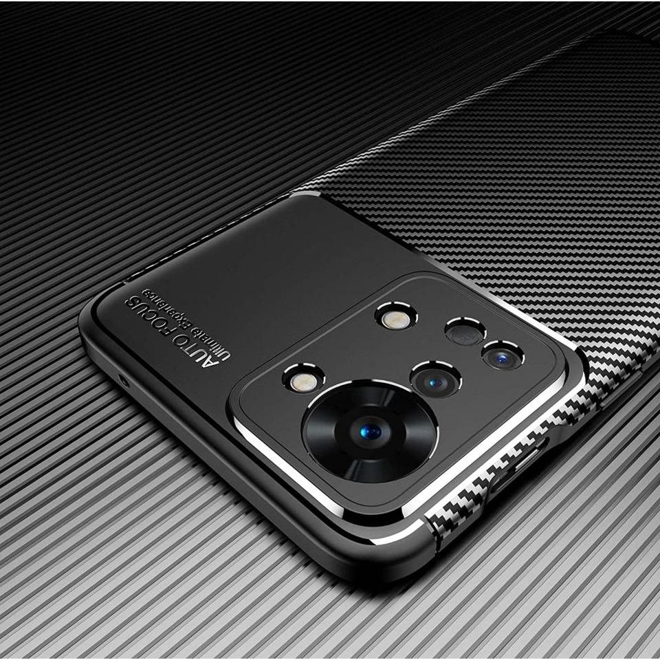 Thumbnail - Screenguard OnePlus Nord 2T Hülle Carbon Design TPU Case (OnePlus Nord 2T), Smartphone Hülle, Schwarz