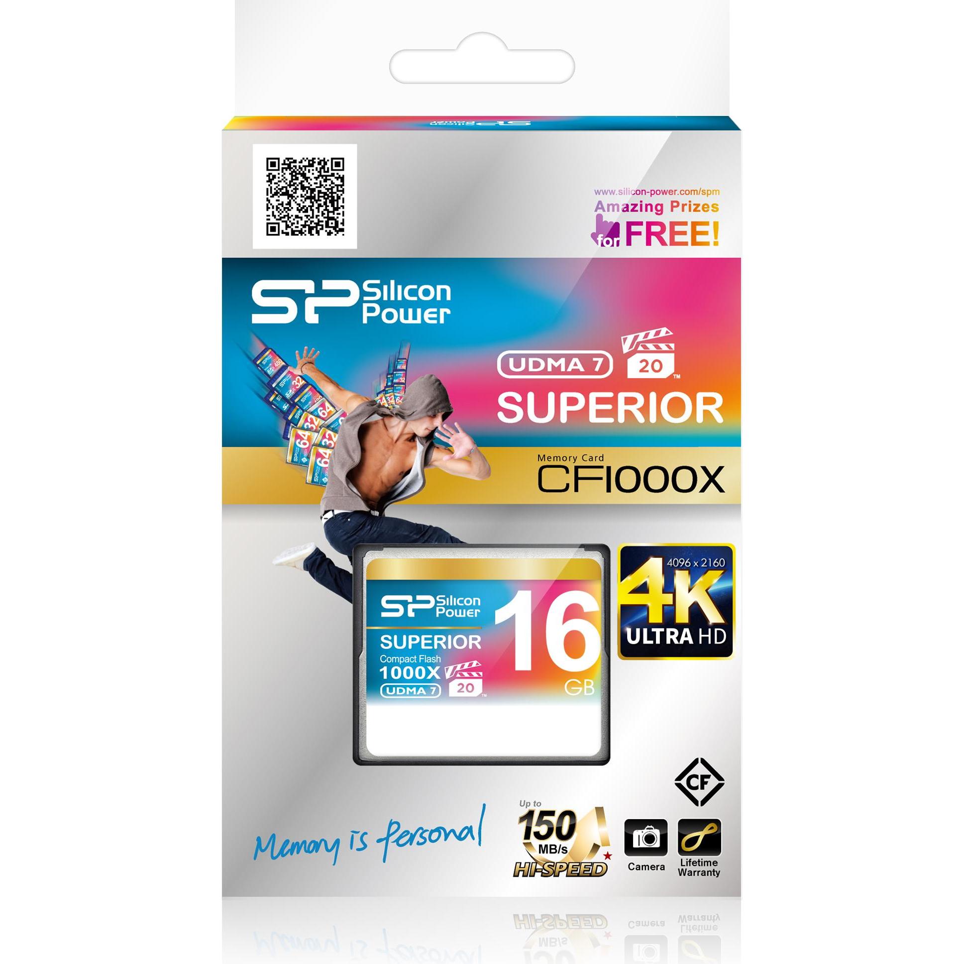 Thumbnail - Silicon Power 16GB 1000x CF R/W: up to 150/90 MB/s ATA interface VPG -20 PIO mode 6 UDMA 7 ECC funct (16 GB, CF), Speich...