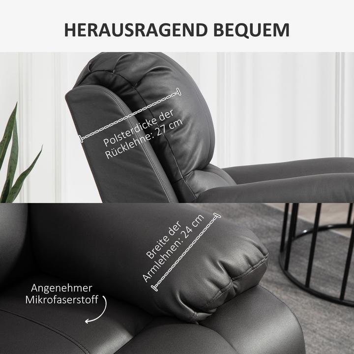 Produktbild Homcom Relaxsessel Polyester, Stahl Schwarz