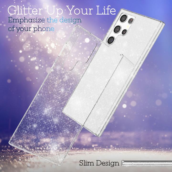 Produktbild Nalia Klare Glitzer Silikon Handyhülle (Samsung Galaxy S22 Ultra)