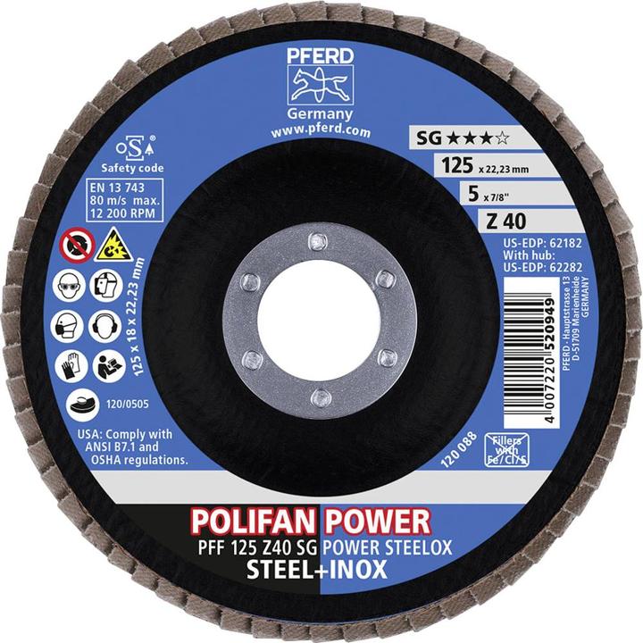 Actual product image Pferd POLIFAN flap disc PFF 40 SG POWER STEELOX (40)