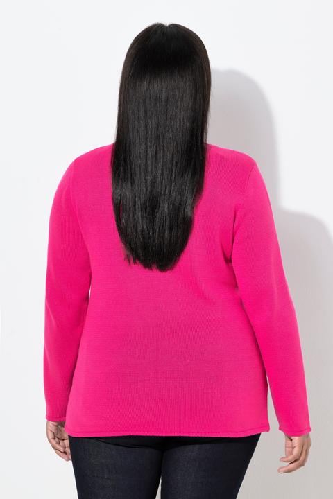 Produktbild Ulla Popken Pullover, Zopfmuster, Stehkragen, Langarm (58)