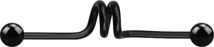 Image du produit Star Piercing Barbell noir twister avec deux boules (sans laiton, Acier chirurgical 316L)