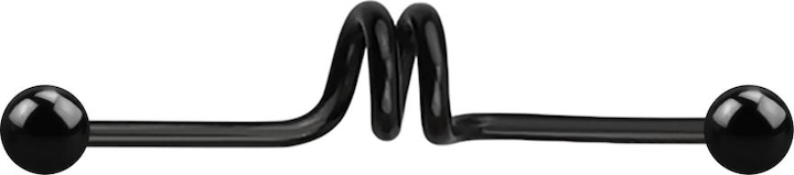Produktbild Star Piercing Barbell schwarz twister mit zwei Kugeln (ohne Messing, Chirurgenstahl 316L)