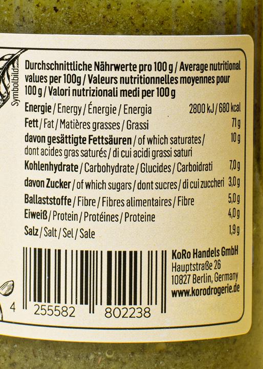 Valori nutrizionali e ingredienti KoRo Pesto verde con salvia (180 g)