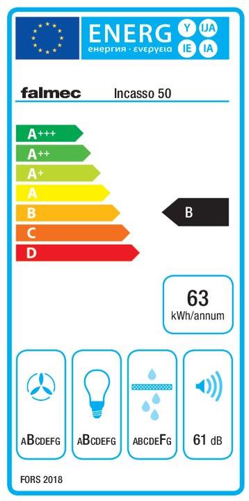 Energie-Label Falmec INCASSO 50 (Unterbauhaube)