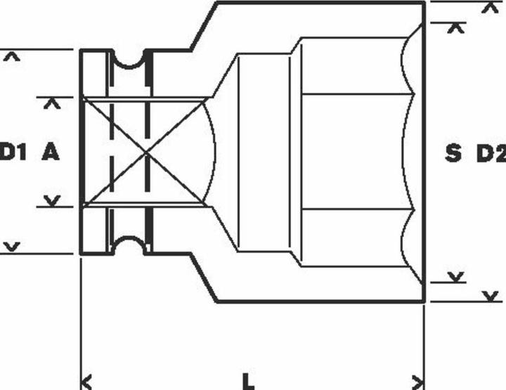 Produktbild Bosch Professional Zubehör Steckschlüsseleinsatz, SW 22 mm, L 50 mm, 44 mm, M14, 36,5 mm (22 mm)