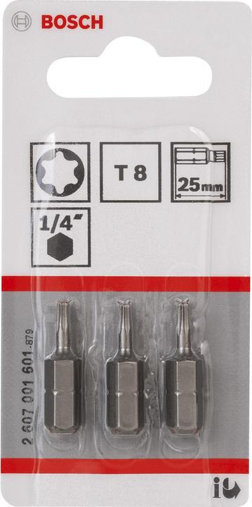 Actual product image Bosch Professional Zubehör Screwdriver bit extra-hard T8 (T 8)