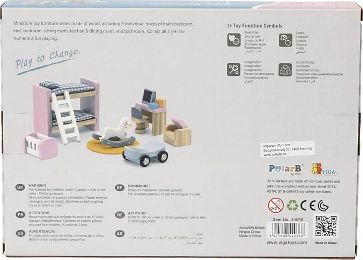Actual product image Viga Toys Doll's House Furniture Set for Children's Room, VIGA PolarB