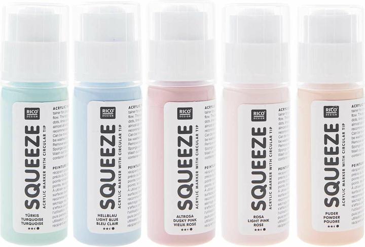 Produktbild Rico Design Rico Squeeze Marker, 5 x 60 ml Pastell (5 x)