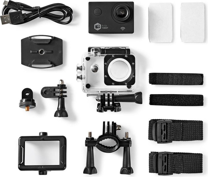 Produktbild Nedis Action Cam 1080p@30fps 12 MPixel Wasserdicht bis: 30.0 m 90 min WLAN App erhältlich für: Andro (30p, WLAN)