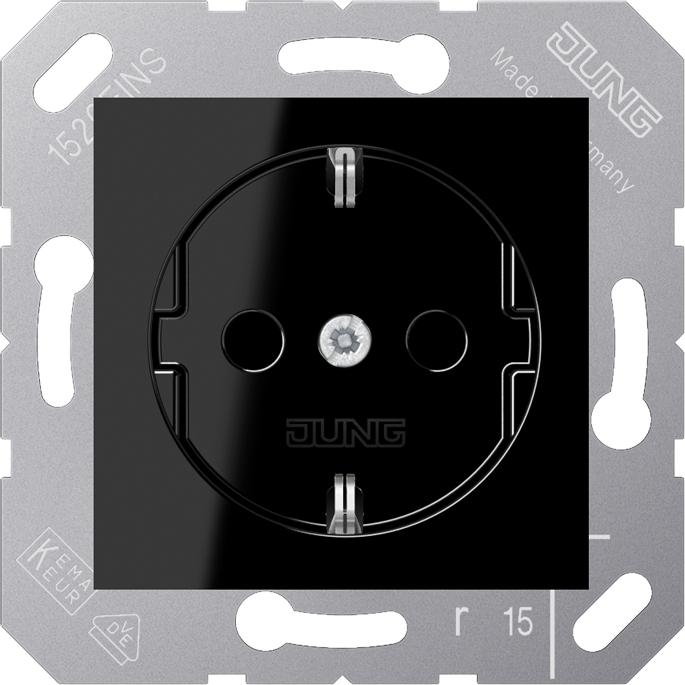 JUNG, Steckdose, Steckdose 1f sw glz UP IP20 ZP CD5120BFSW