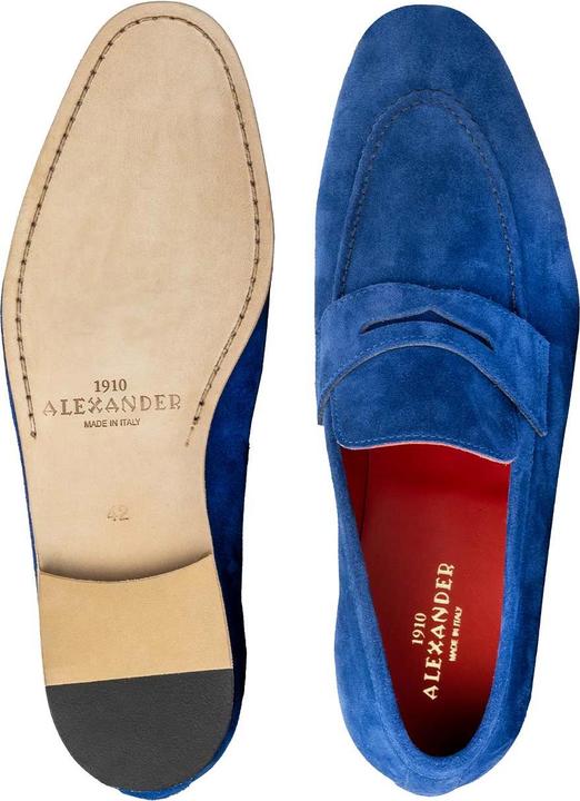 Actual product image Alexander 1910 Cannes Moccasin - Blue Suede (44)