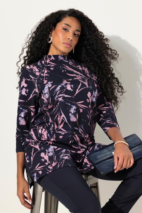 Image du produit Ulla Popken Sweat-shirt oversize, silhouette en O, col montant et manches 3/4 (42, 44)