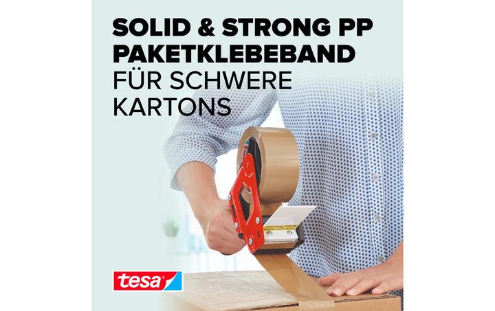 Actual product image tesa tesapack SOLID & STRONG packing tape, quiet unwinding (50 mm)
