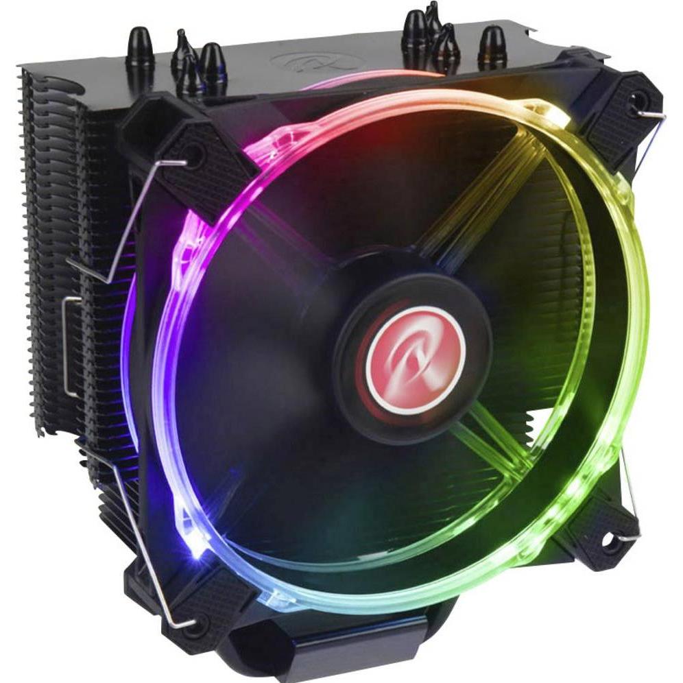 Raijintek Leto CPU-Kühler, schwarz, RGB-LED (155 mm), CPU Kühler, Schwarz