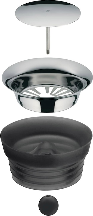 Produktbild WMF Wasserkaraffe 1l Glaskaraffe Karaffe Basic Kippdeckel schwarz (1 l)
