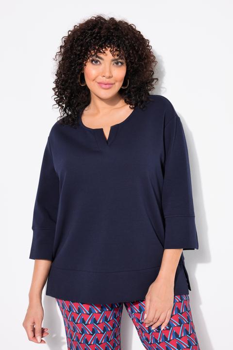 Produktbild Ulla Popken Punto-Sweatshirt, Rundhals, 3/4-Arm (42, 44)