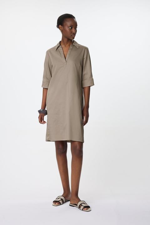 Actual product image Comma Kleid Hemdblusenkleid mit V-Ausschnitt aus Baumwollsatin (38)