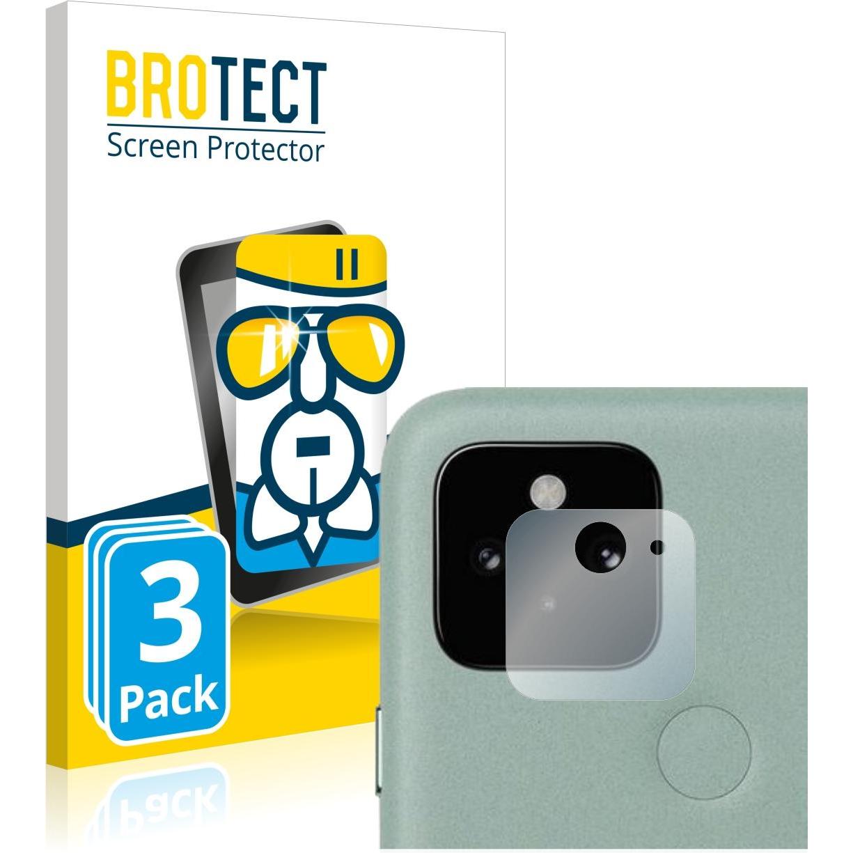 BROTECT AirGlass Panzerglasfolie (3 Stück, Google Pixel 5), Smartphone Schutzfolie, Transparent