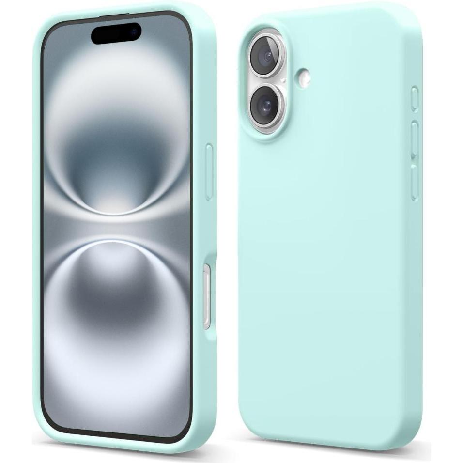 Screenguard Apple iPhone 16 Liquid Silicone Case Hülle (Apple iPhone 16), Smartphone Hülle, Türkis