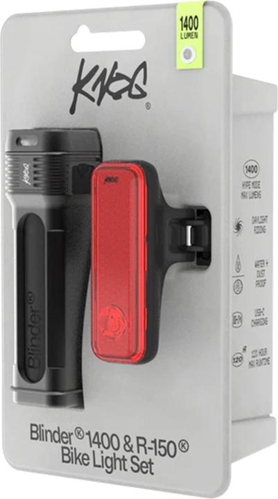 Produktbild knog. Blinder 1400 + Blinder Road 150 Rear Twinpack, black (1400 Lumen/150 Lumen) (1400 lm, 150 lm)