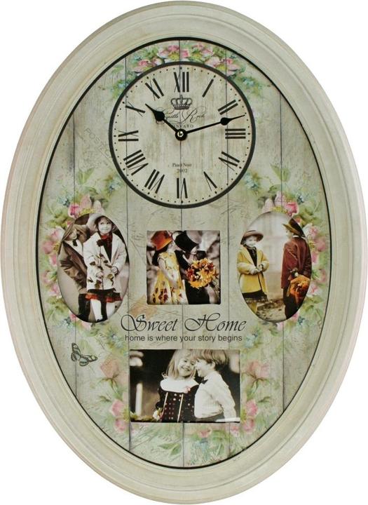 Safe Ovale Wanduhr mit Fotorahmen