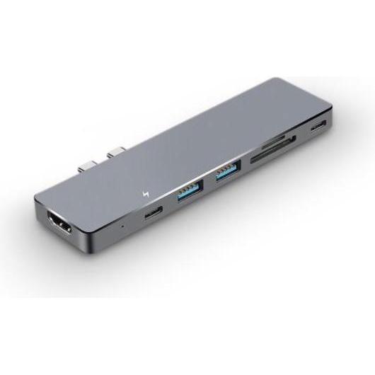 Nilox Hub 7 in 1 Type C, Docking station + Hub USB