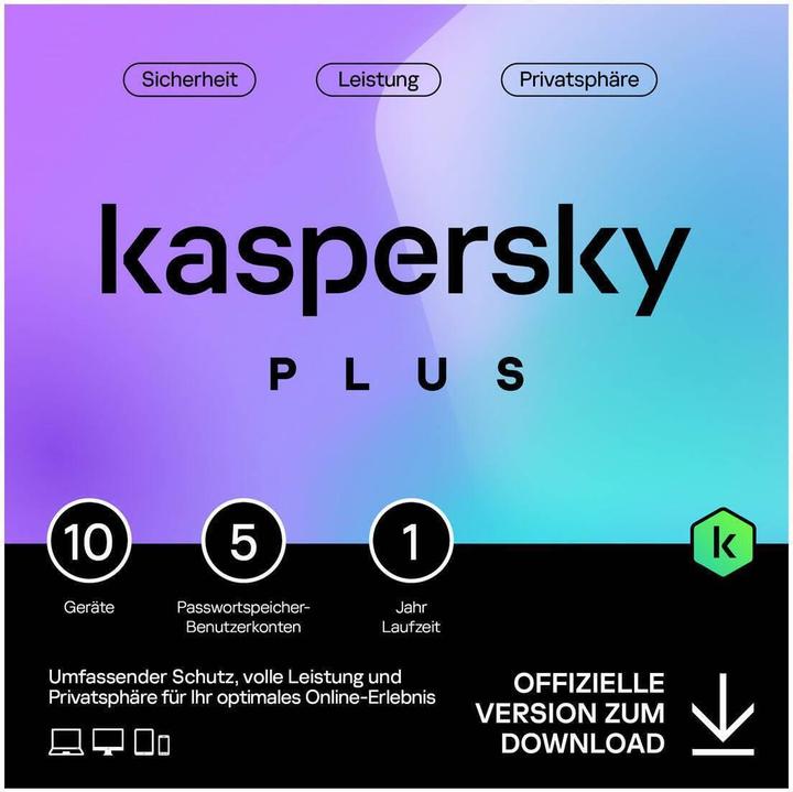 Kaspersky Plus (1 User, 10 Devices/Users, 12 months)