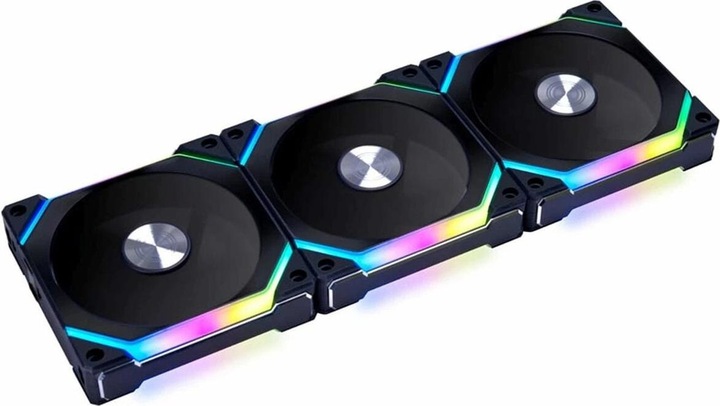 Actual product image Lian-Li UNI FAN SL120 V2 RGB PWM fan, 3-pack - 120mm, black (120 mm, 3 x)