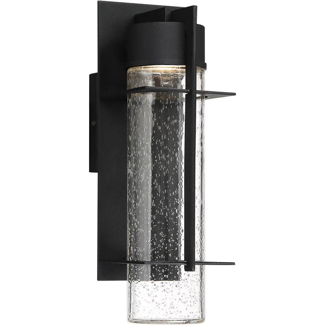 Elstead Lighting, Wandleuchte + Deckenleuchte, Eames LED Aussen-Aussenwandleuchte 37cm Erde Schwarz Klar IP44 (800 lm)