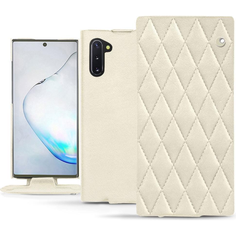 Noreve Lederschutzhülle vertikal (Samsung Galaxy Note 10), Smartphone Hülle, Weiss