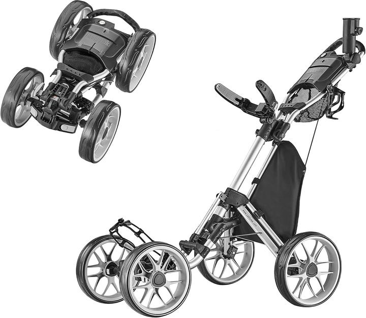 Immagine prodotto Caddytek Caddycruiser One Version 8 - One-Click Folding 4 Wheel Golf Push Cart, Zilver