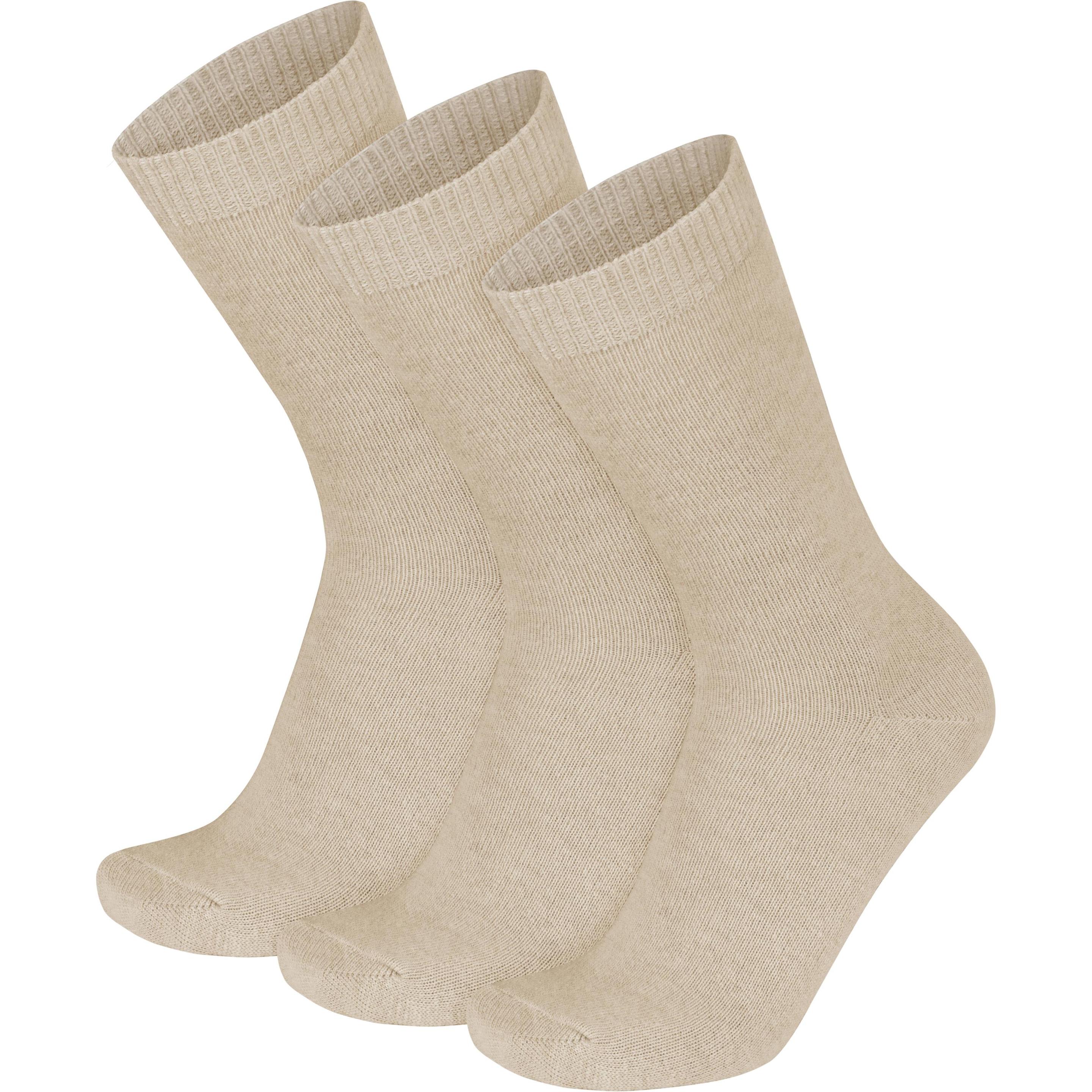 Normani, Herren, Socken, 3 Socken aus Cashmere und Merinowolle mit Komfortbund, Beige, (3er Pack, 39 - 42)