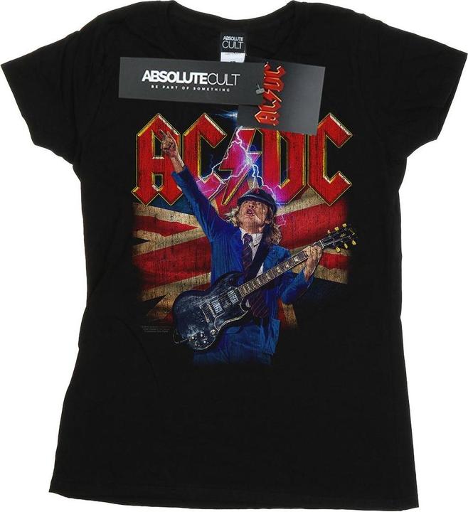 Actual product image AC/DC Womens/Ladies Angus Union Flag Lightning Cotton T-Shirt (S)
